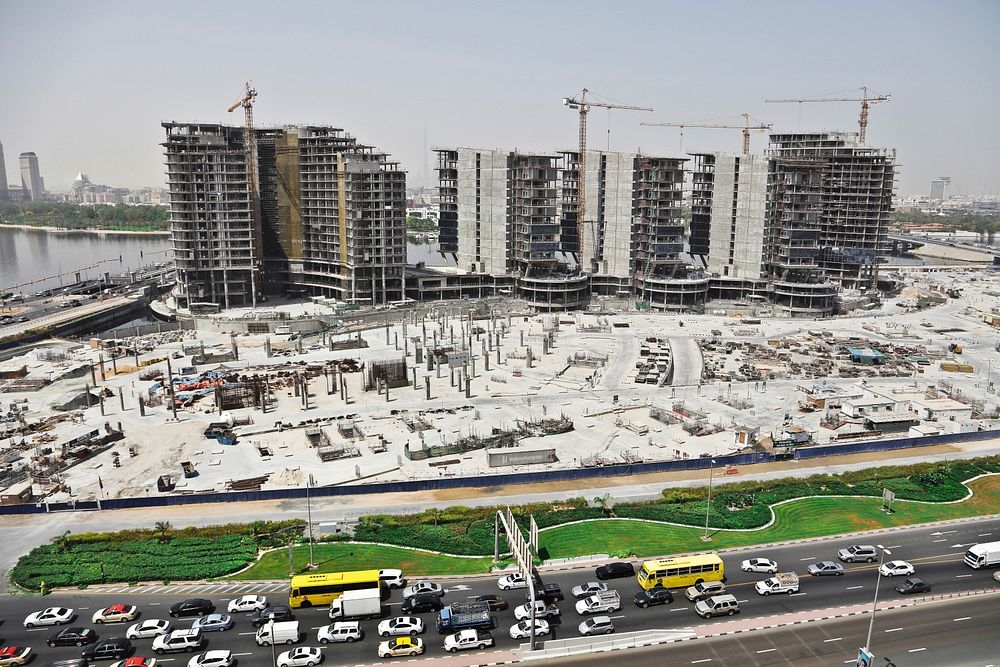 View Of Under Construction Building Site In Dubai