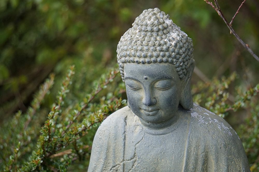 Peaceful Buddha statue background. Free public domain CC0 image.