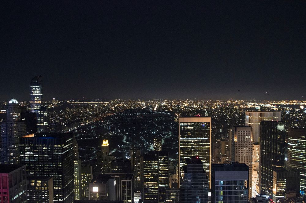 New York City at night. Free public domain CC0 photo.