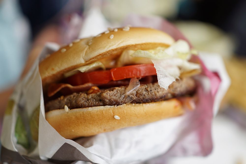 Burger, delicious fast food. Free public domain CC0 photo