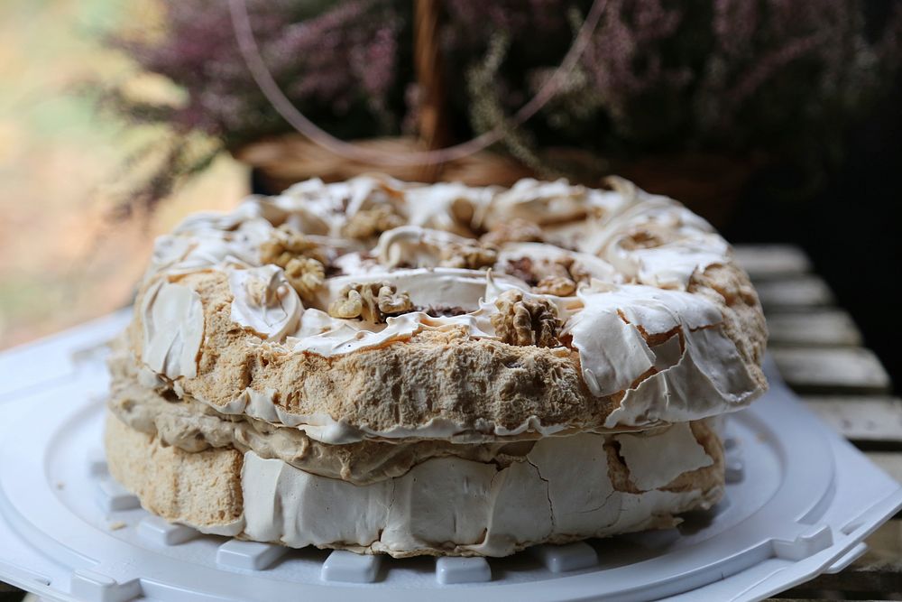 Walnut cake. Free public domain CC0 photo.