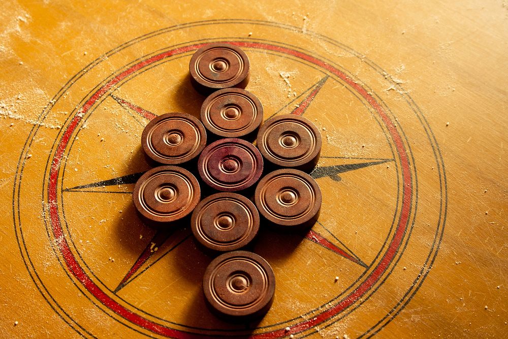 Carrom table game. Free public domain CC0 photo.