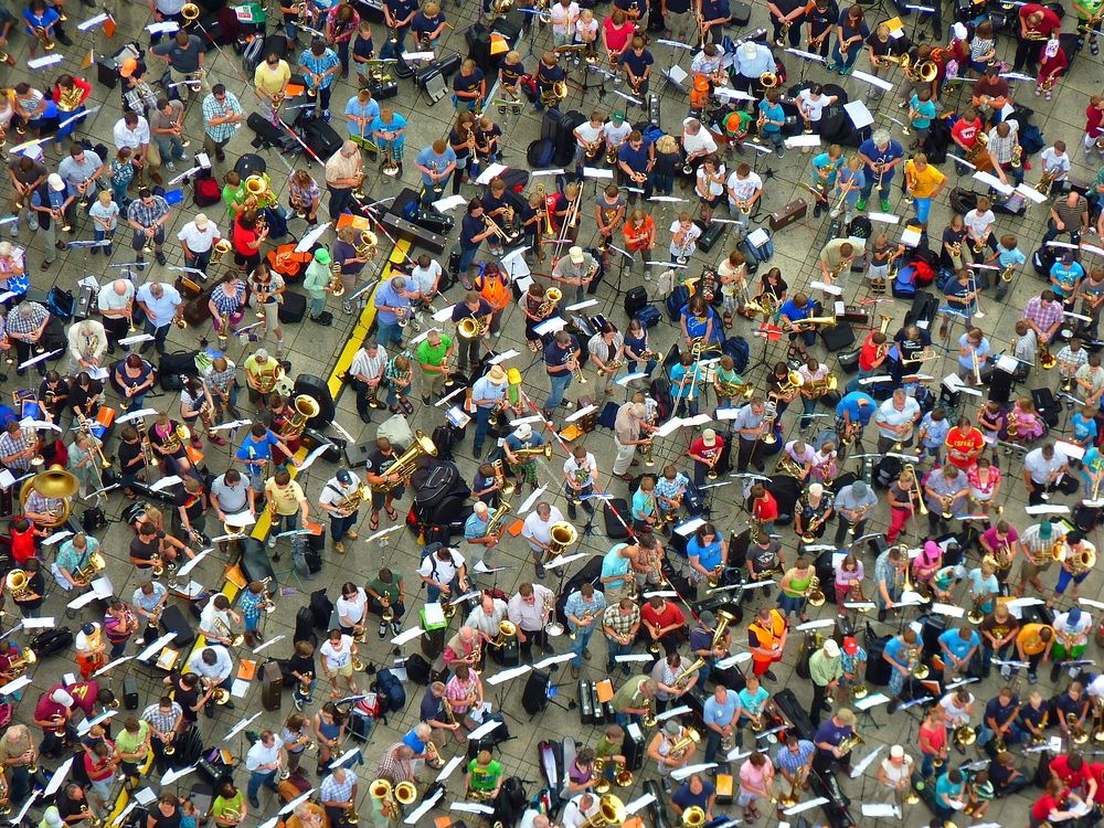 Large outdoor orchestra. Free public domain CC0 photo.