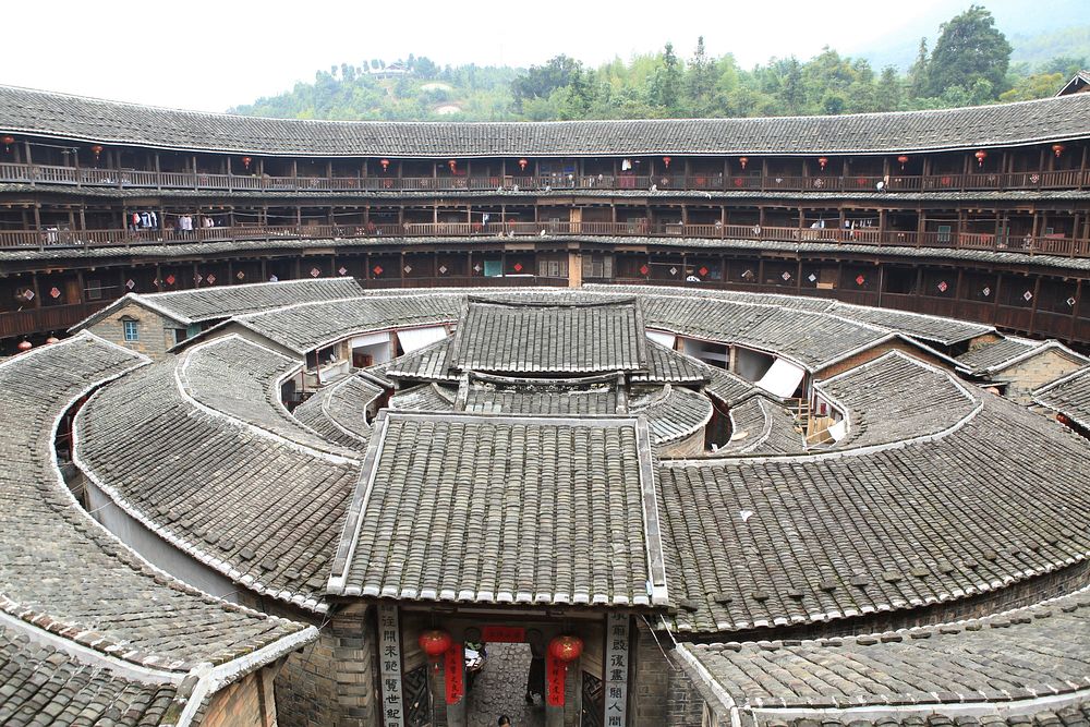Chengqilou earthen building architecture. Free public domain CC0 image.