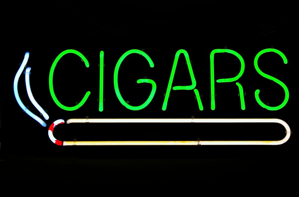 Cigars sign, bar. Free public domain CC0 image.