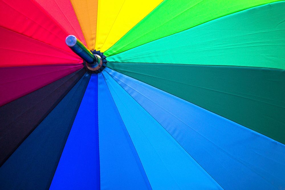 Colorful umbrella. Free public domain CC0 photo.