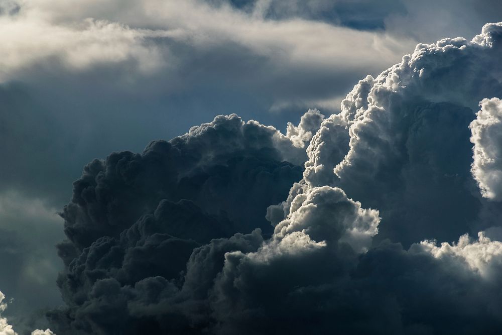 Cloudy stormy sky background. Free public domain CC0 image.