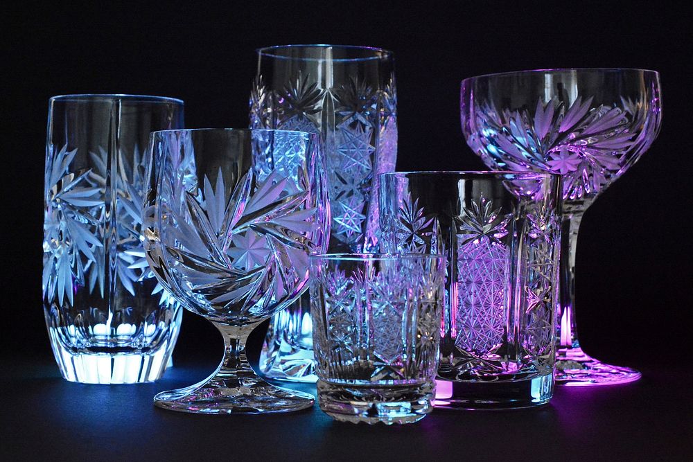 Crystal glasses. Free public domain CC0 image
