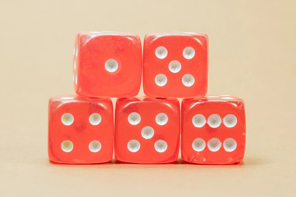 Red dice, gambling addiction. Free public domain CC0 photo.