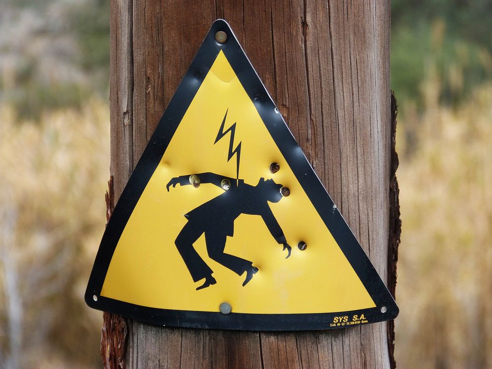 High voltage danger sign. Free public domain CC0 photo.