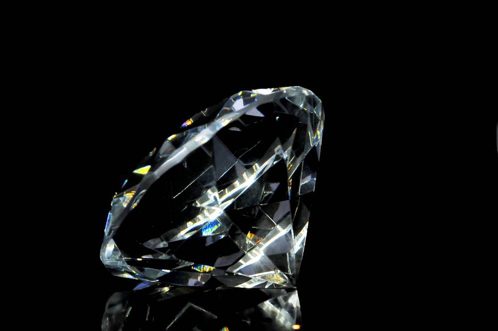 Shiny diamond close up. Free public domain CC0 photo.