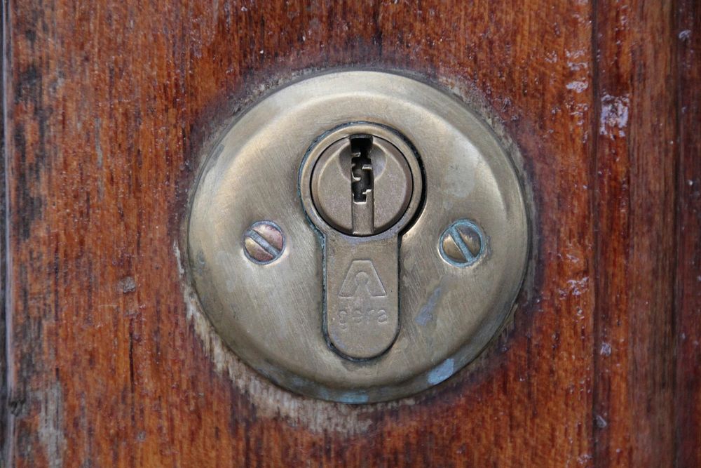 Old door lock. Free public domain CC0 photo.