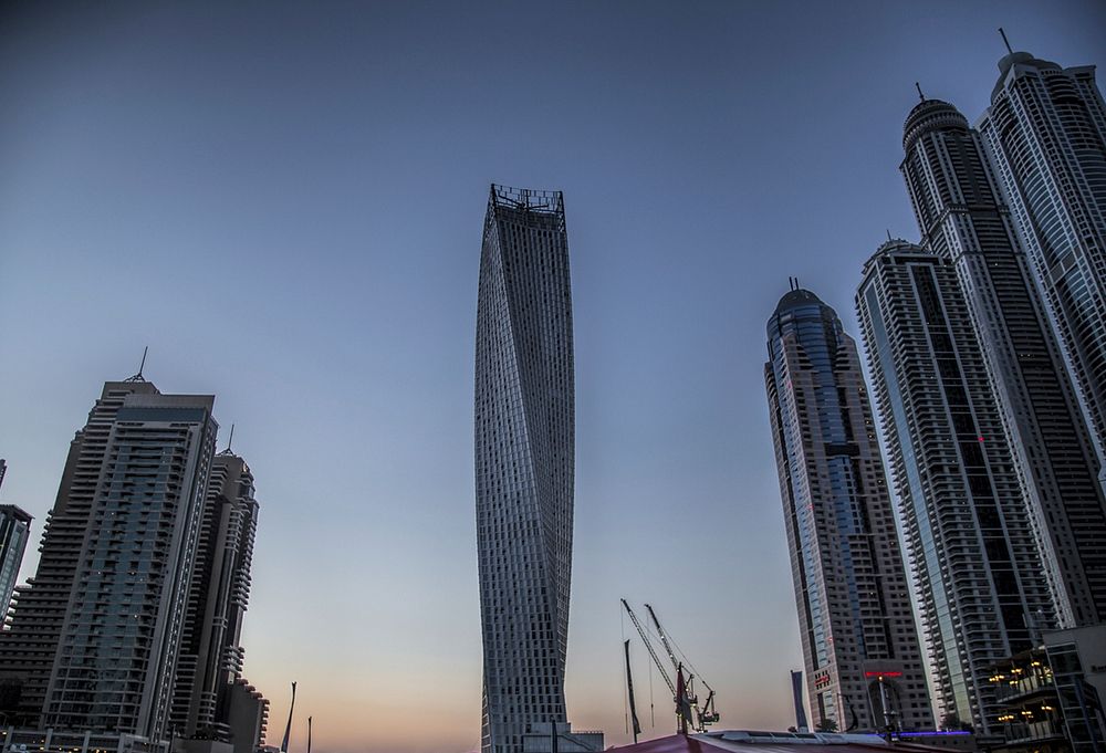 Dubai tall skyscrapers scenery. Free public domain CC0 image.