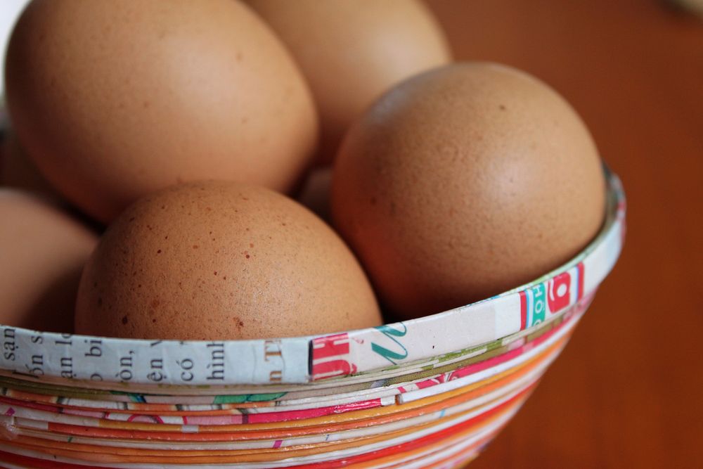 Raw eggs, high protein food. Free public domain CC0 photo