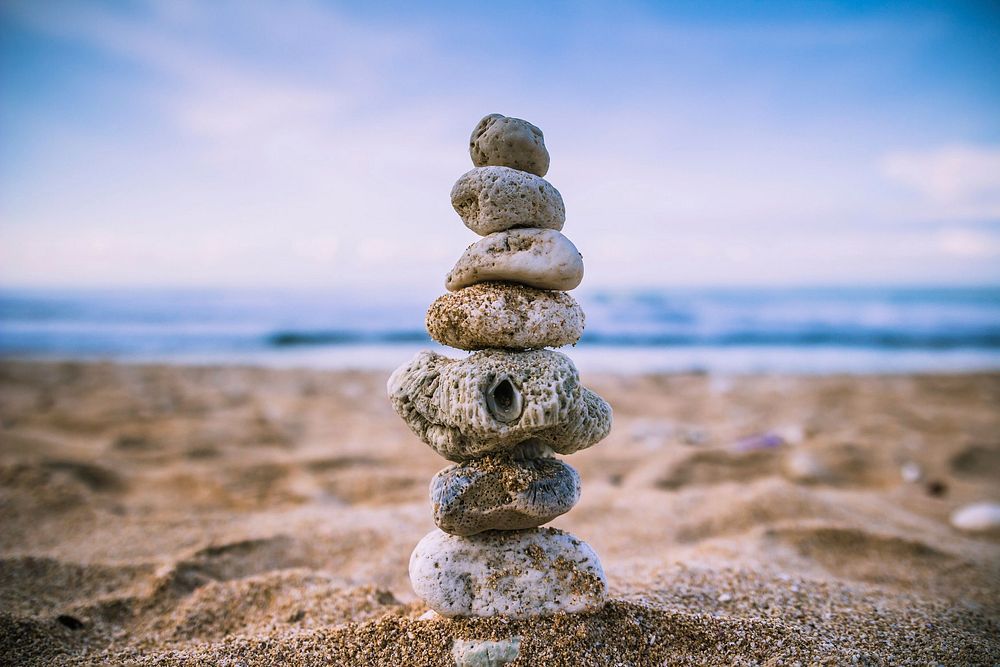 Free stacked stone  image, public domain work life balance and well being CC0 photo.