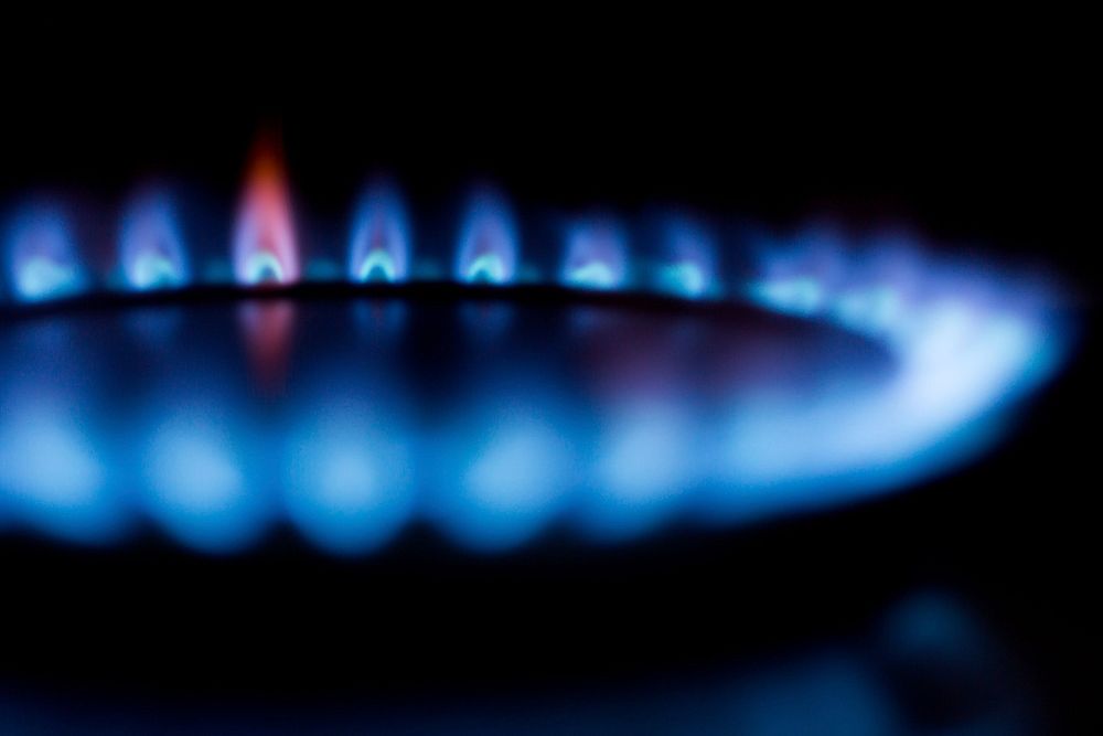 Free blue flame from gas photo, public domain CC0 image.
