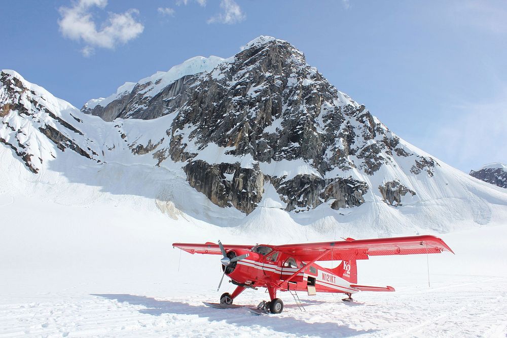 Free red biplane image, public domain landscape CC0 photo.
