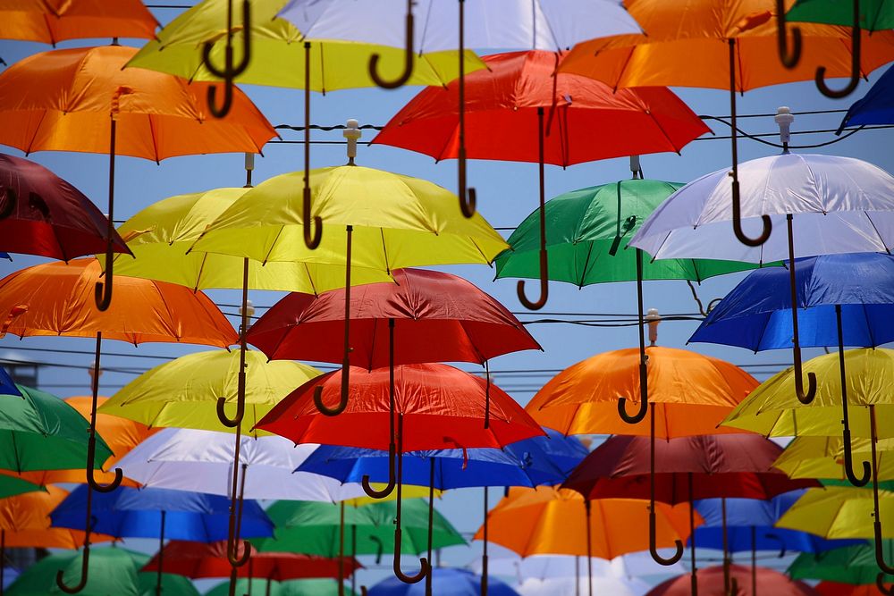 Free umbrella street image, public domain travel and sightseeing CC0 photo.
