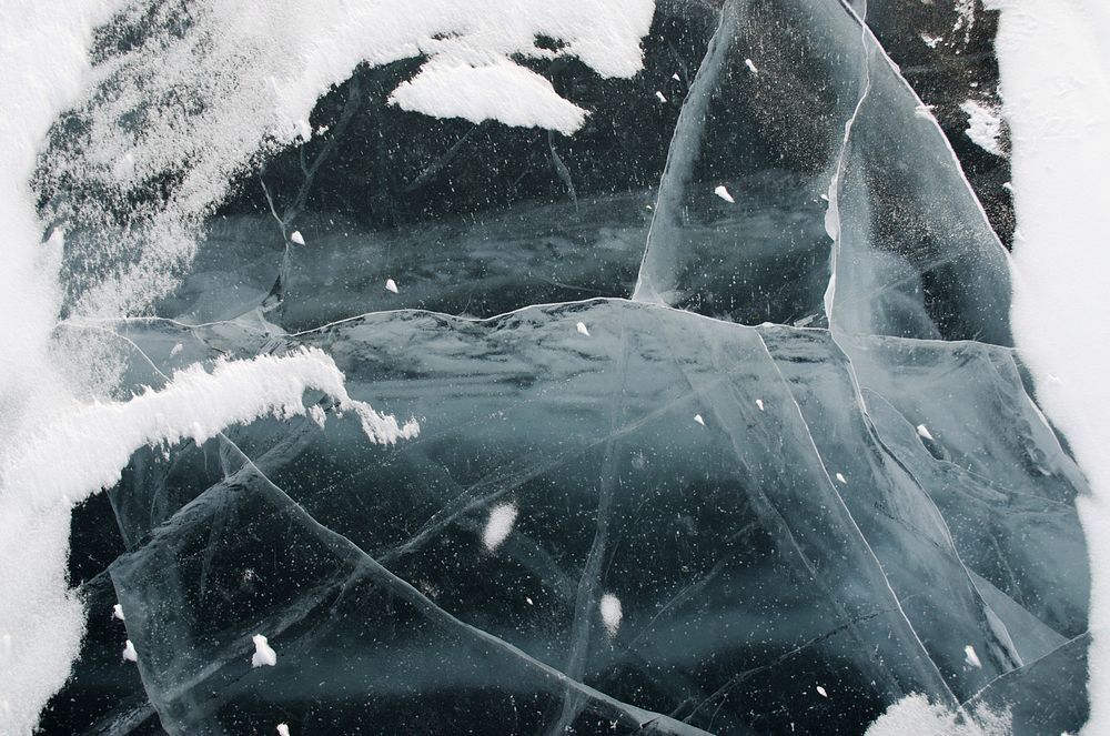Closeup on frozen lake. Free public domain CC0 image.