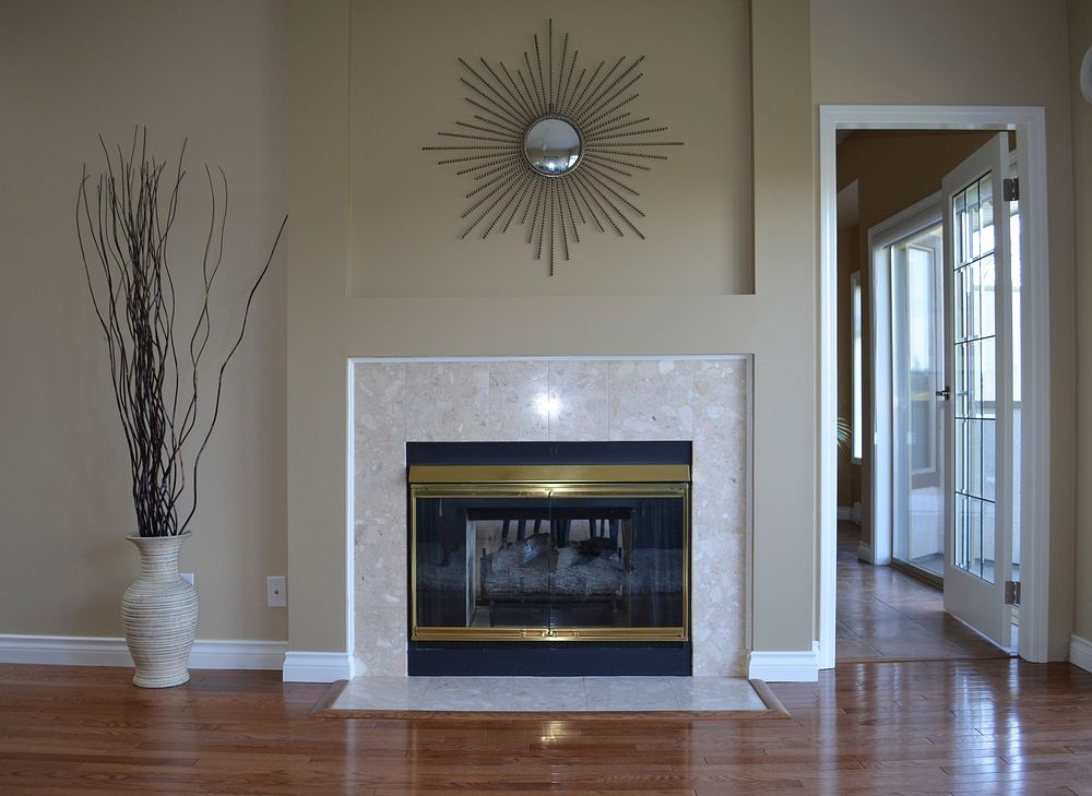 Marble fire place in house. Free public domain CC0 photo.