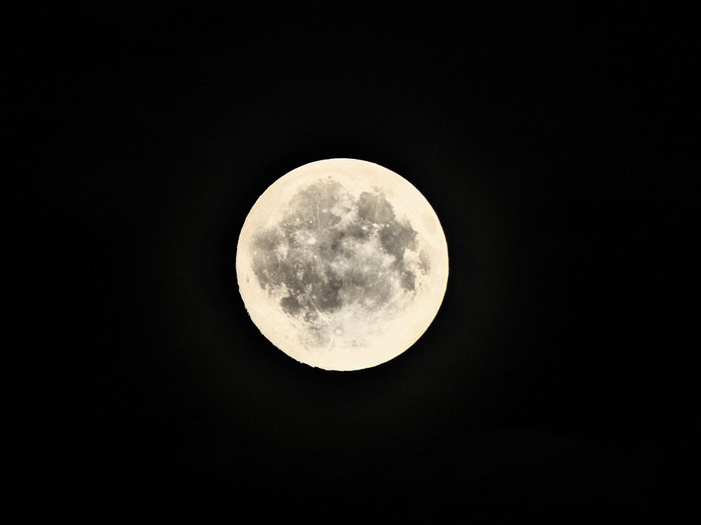 Moon in the night sky. Free public domain CC0 image.