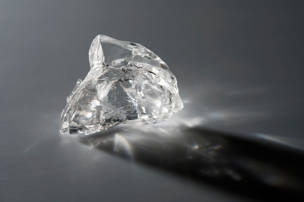 Shiny white crystal close up. Free public domain CC0 photo.