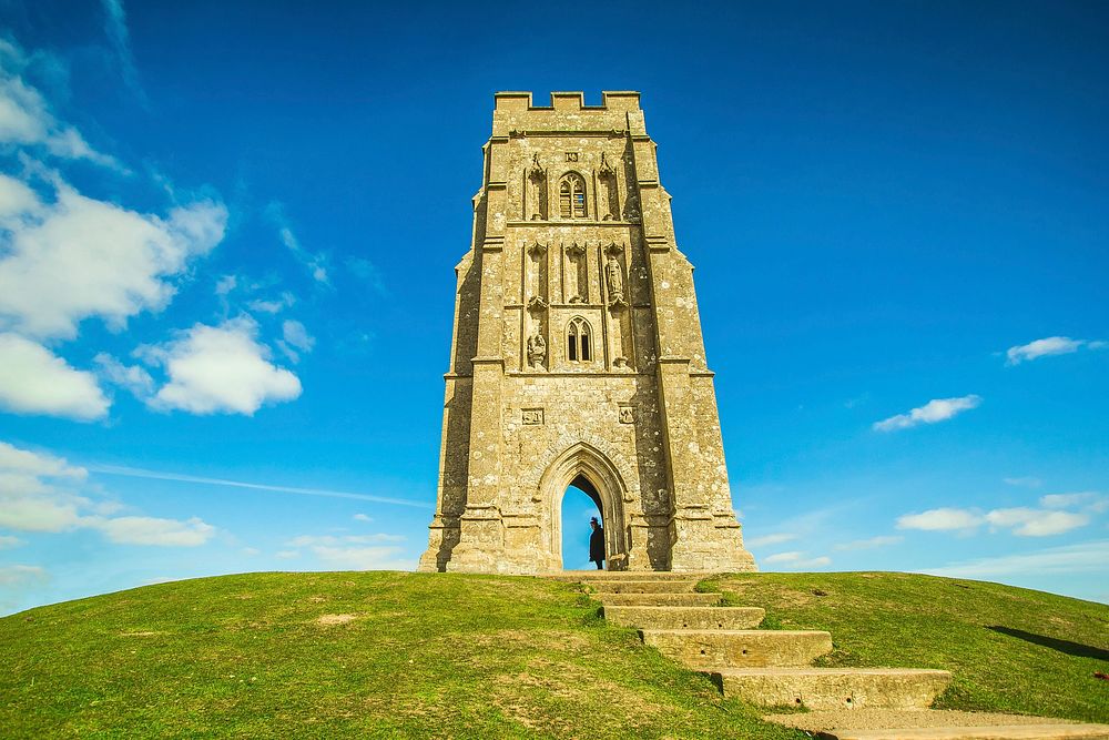 Glastonbury Tor, UK. Free public domain CC0 photo.