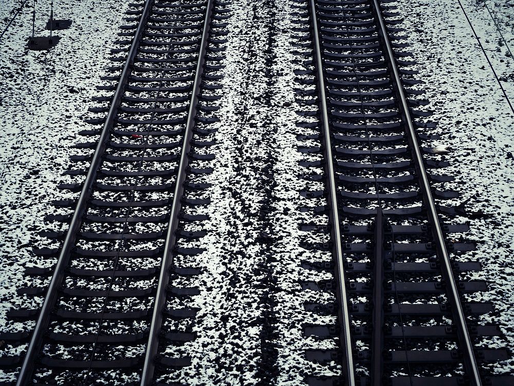 Empty train track. Free public domain CC0 photo.