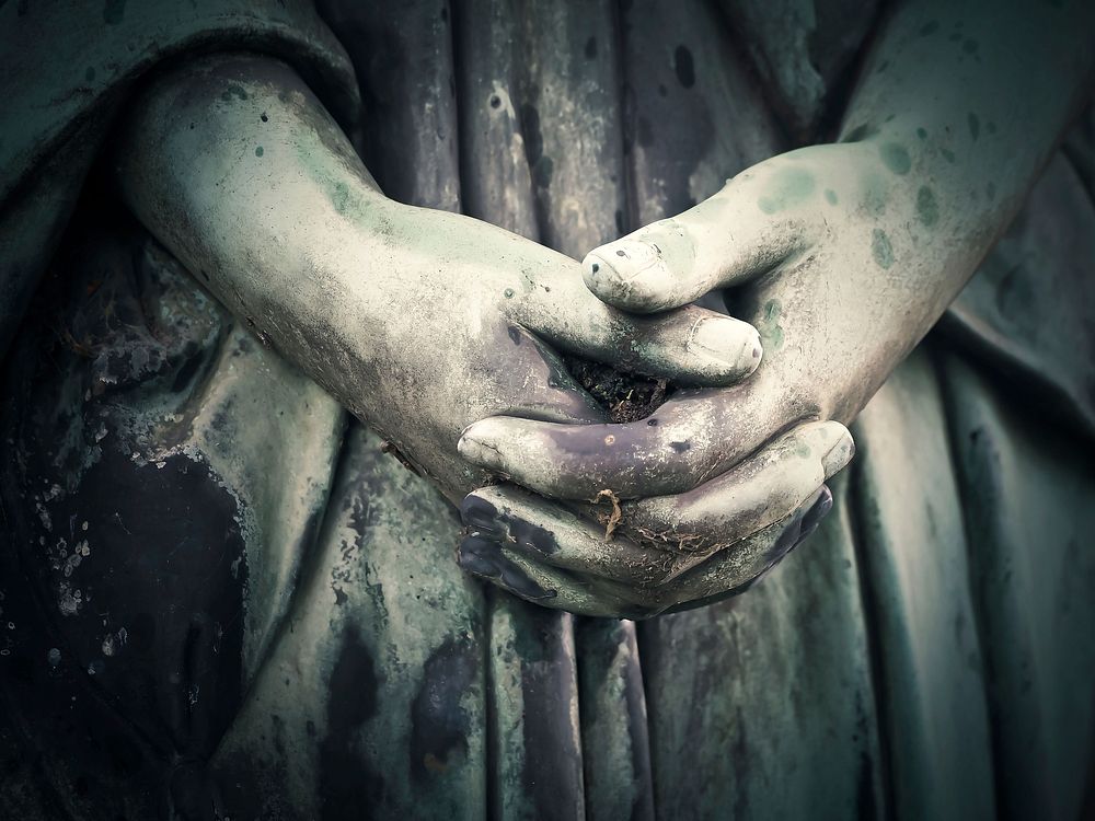 Sculpture at a cemetery. Free public domain CC0 photo.