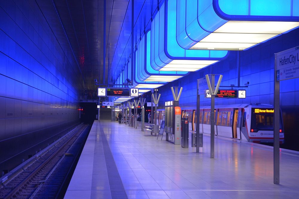 Train in a subway. Free public domain CC0 photo.