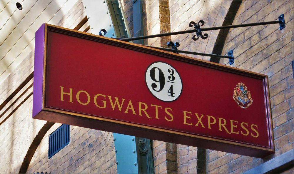 Hogwarts Express sign, Warner Bros. Studio Tour London, UK, 2 September 2016.