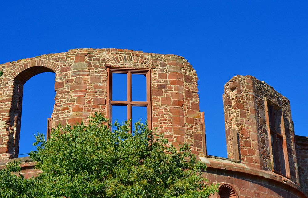 Old ruins and blue sky. Free public domain CC0 photo.