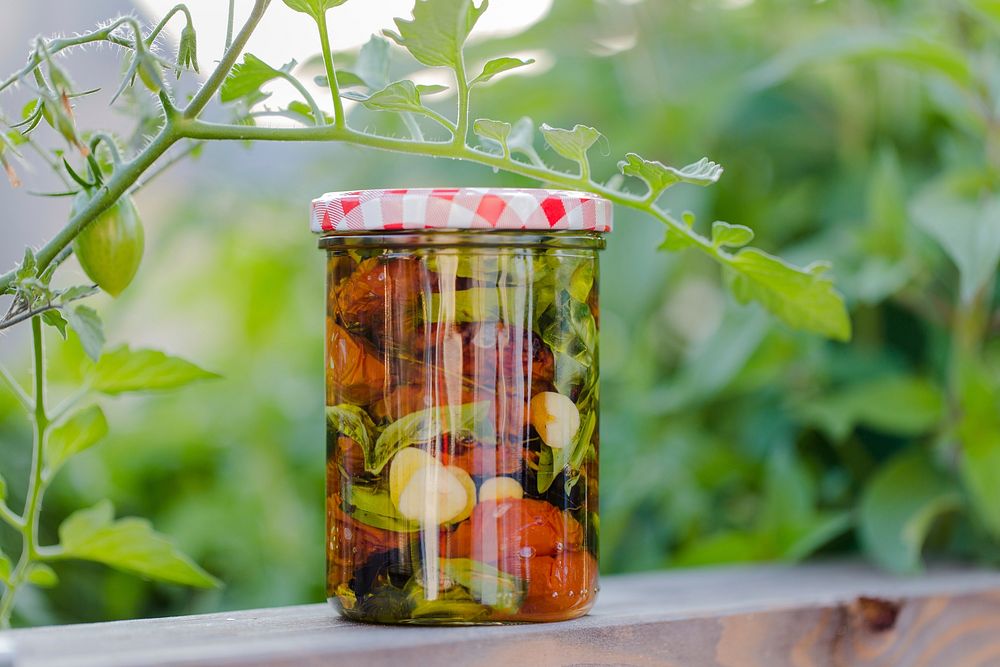 Closeup on pickled vegetables. Free public domain CC0 image.