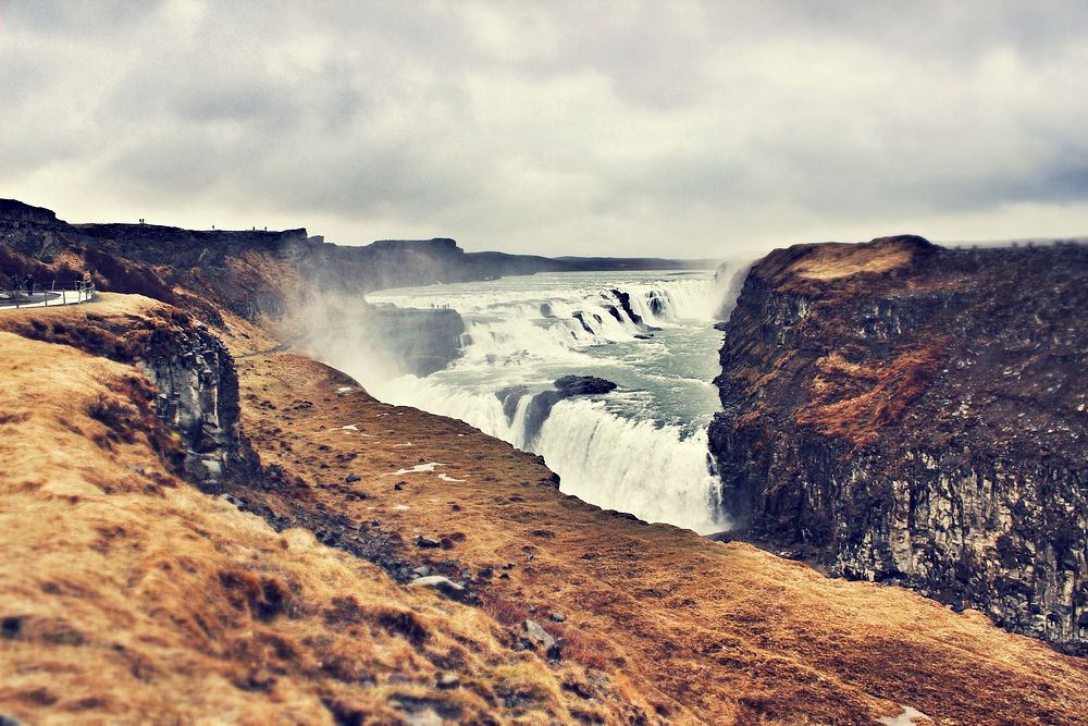 Gullfoss Falls in Iceland. Free public domain CC0 image.