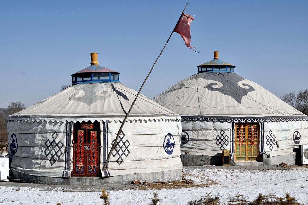 Mongolian tent in China. Free public domain CC0 image.
