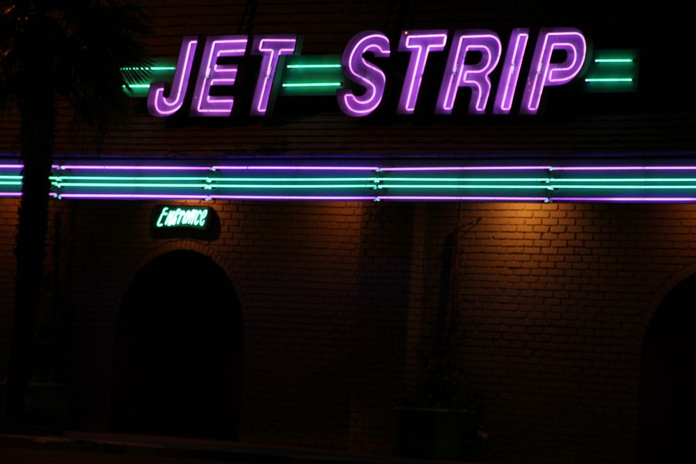 Neon light, Jet Strip sign. Free public domain CC0 image.