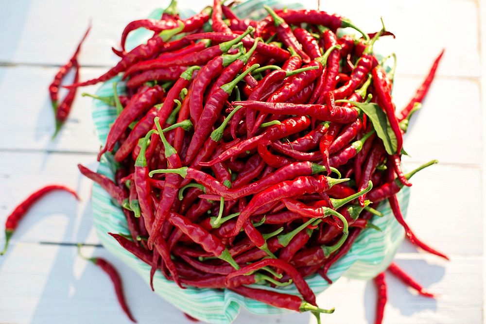 Free bunch of chili image, public domain vegetable CC0 photo.