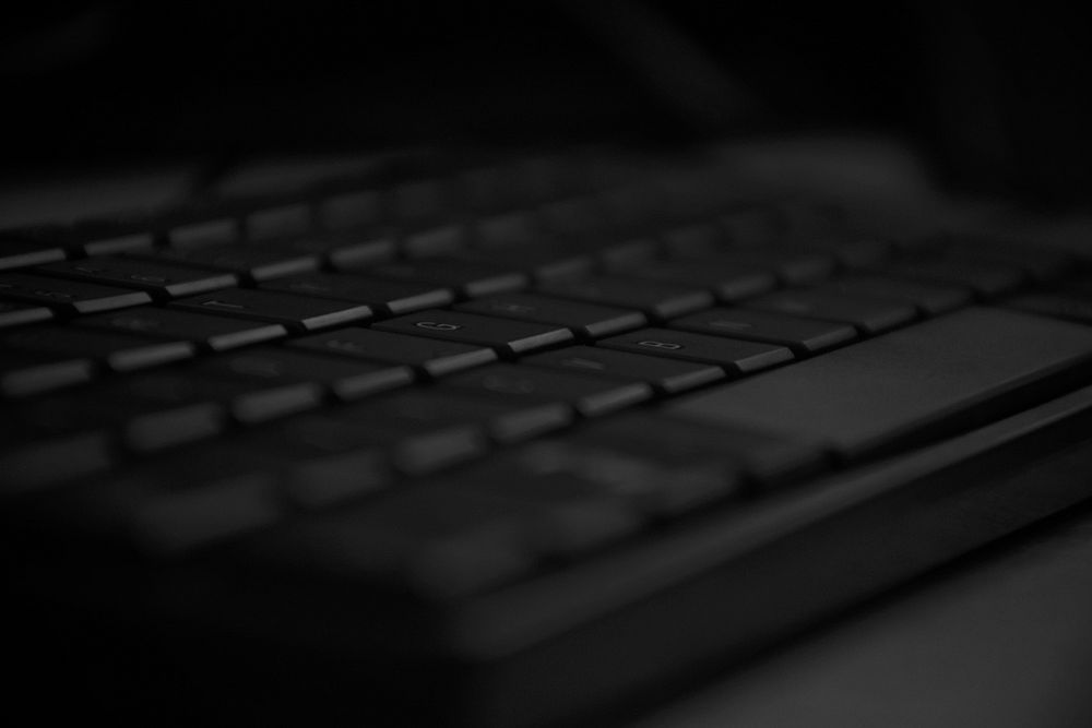 Dark keyboard closeup. Free public domain CC0 image.