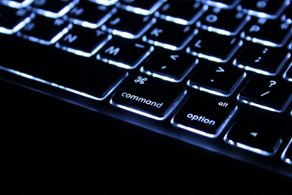 Dark keyboard closeup. Free public domain CC0 image.