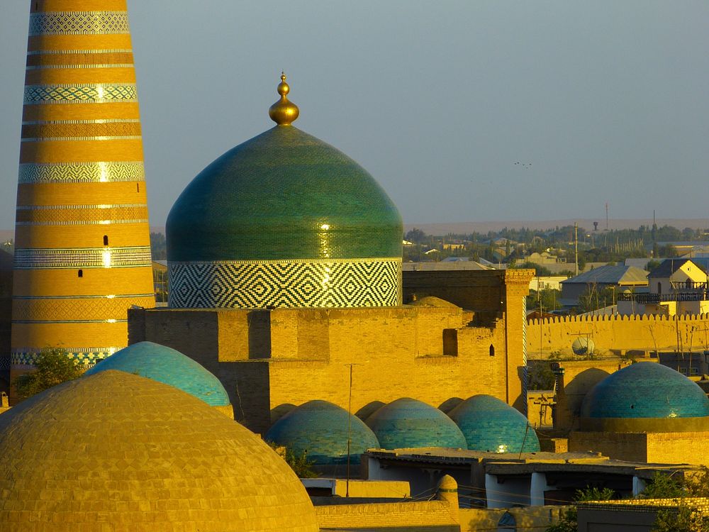 Islam Khoja Minaret close up. Free public domain CC0 photo.