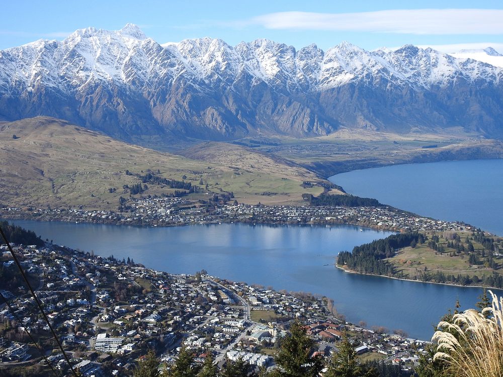 Queenstown lake sky view. Free public domain CC0 image.