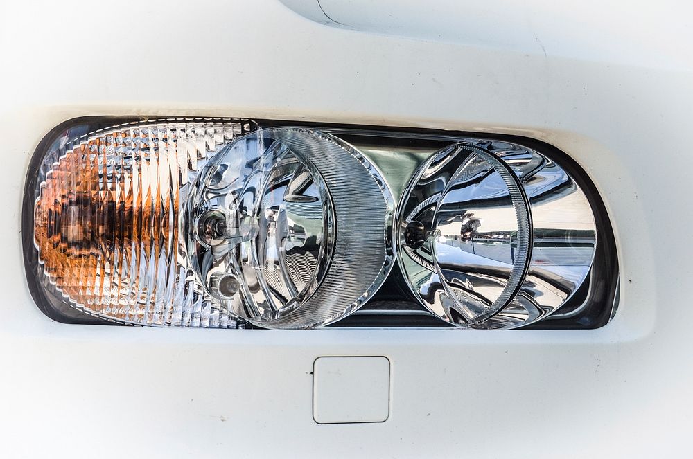 Car headlight closeup. Free public domain CC0 image.