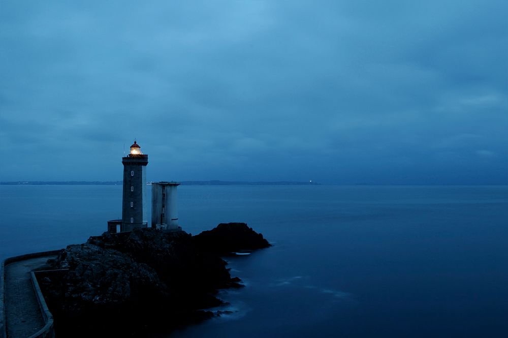 Lighthouse during evening. Free public domain CC0 image.