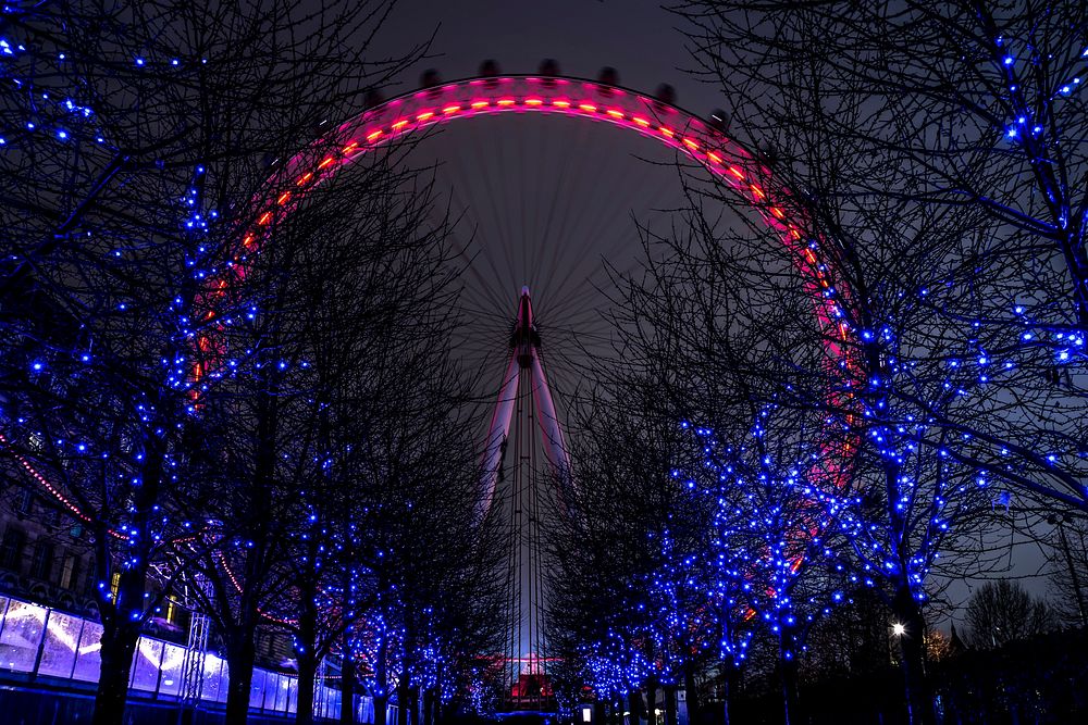 The London Eye, or the Millennium Wheel in South Bank, London. Free public domain CC0 photo.