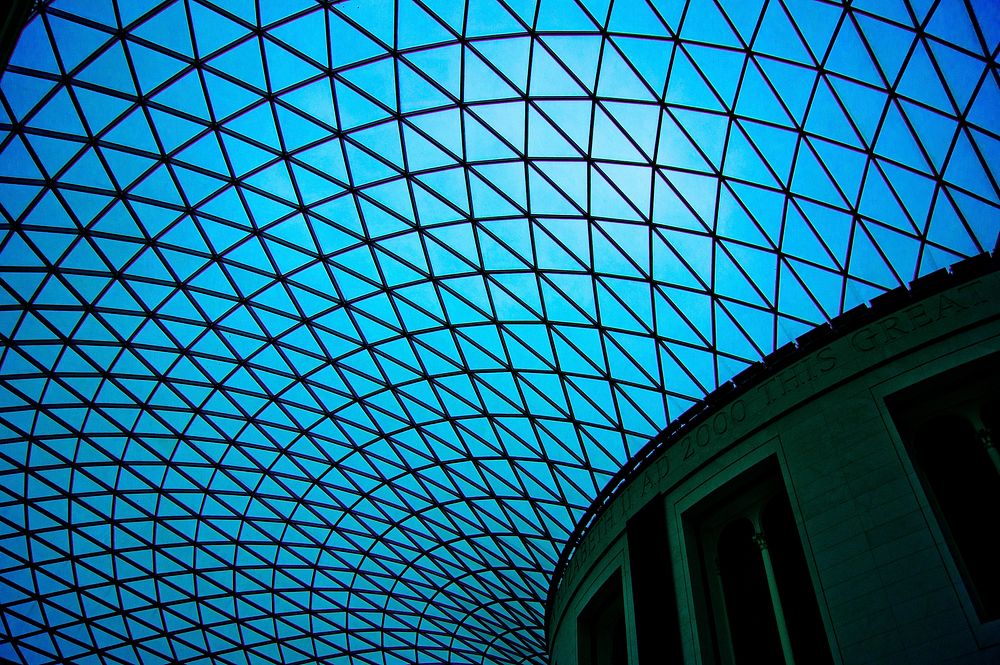 London museum, glass roof. Free public domain CC0 photo.