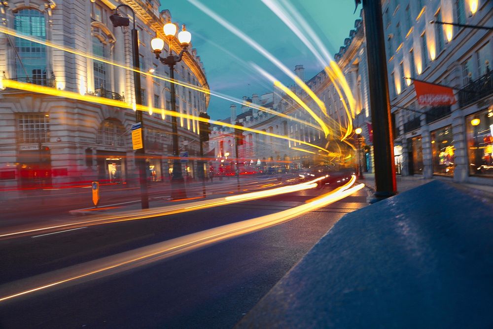 Long exposure road in London. Free public domain CC0 photo.