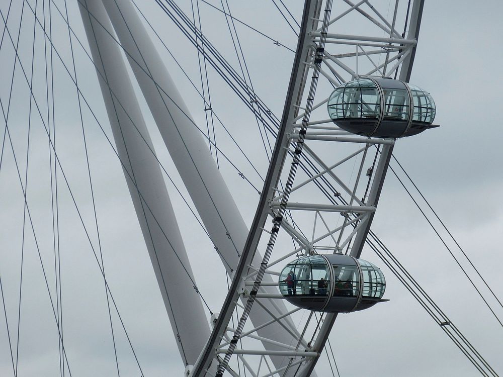The London Eye, or the Millennium Wheel in South Bank, London. Free public domain CC0 photo.