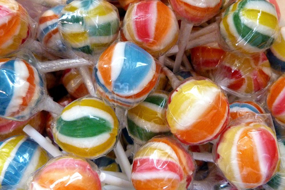 Rainbow sweets & lollipop. Free public domain CC0 image