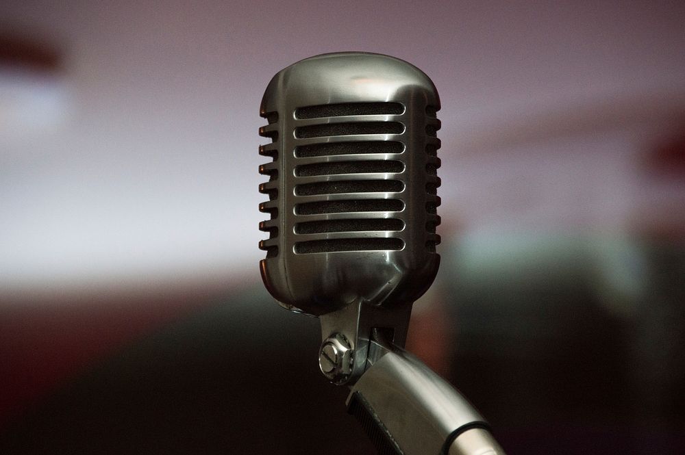 Microphone background, musical equipment. Free public domain CC0 photo.