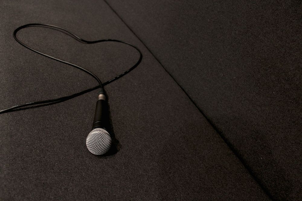 Microphone background, musical equipment. Free public domain CC0 photo.